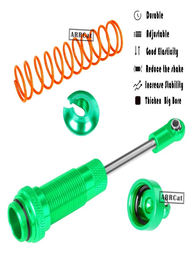 ARRCat RC Shocks Upgrade Parts for 1/10 Senton 4X4 Granite 4X4 Vorteks 4X4 Bigrock 4X4 Typhon 4X4 RC Truck,4PCS Full Aluminum Front Rear Big Bore Hops Up by ARRCat,Replace AR330550 AR330551,Green - Image 3
